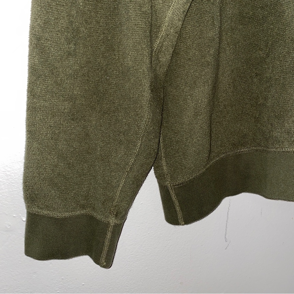 Outerknown Hightide Crew Sweatshirt Men's Size XL Terry Cloth Olive Green - Picture 3 of 8